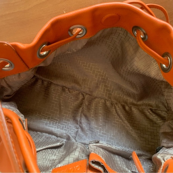 Cole Haan Orange Leather
Drawstring Hobo Bucket Shoulder Bag With Matching Belt - Picture 10 of 16